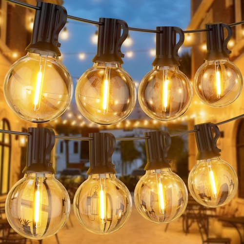 Detalle de GPATIO Guirlande Guinguette 30M – Lumières extérieures G40 IP45, 24V, 50+2 LEDs givrés