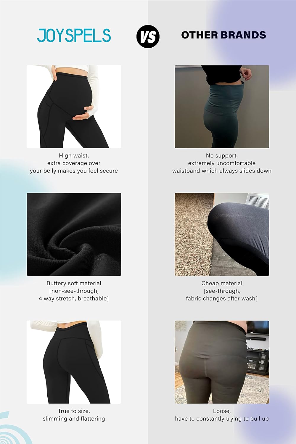 Detalle 2 de JOYSPELS Maternity Leggings Over Bump with Pockets