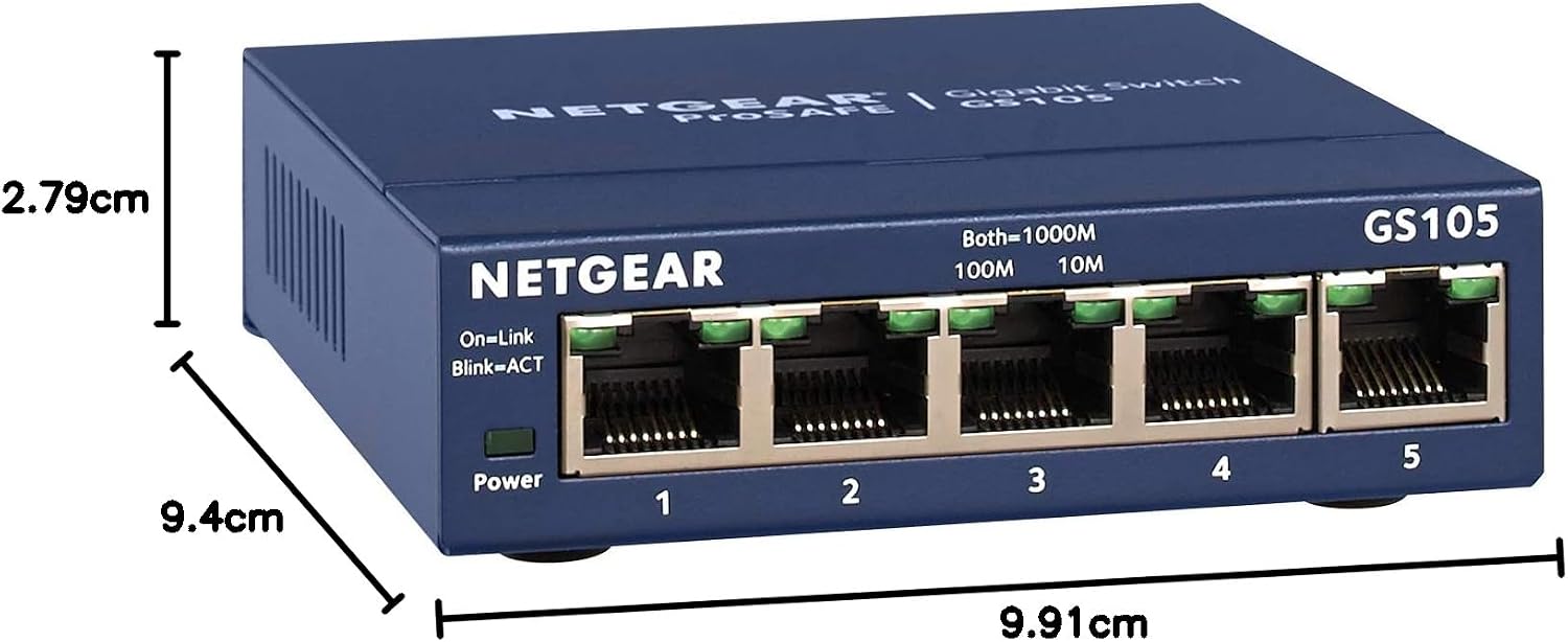 Detalle 2 de NETGEAR GS105 5-Port Unmanaged Gigabit Switch