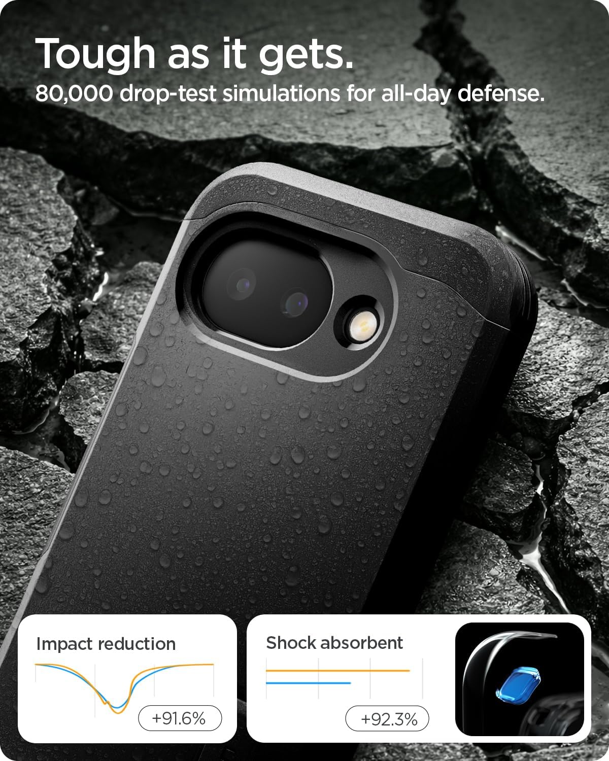 Detalle 2 de Spigen Tough Armor(AI) MagFit – coque MagSafe pour Google Pixel 10a, noire