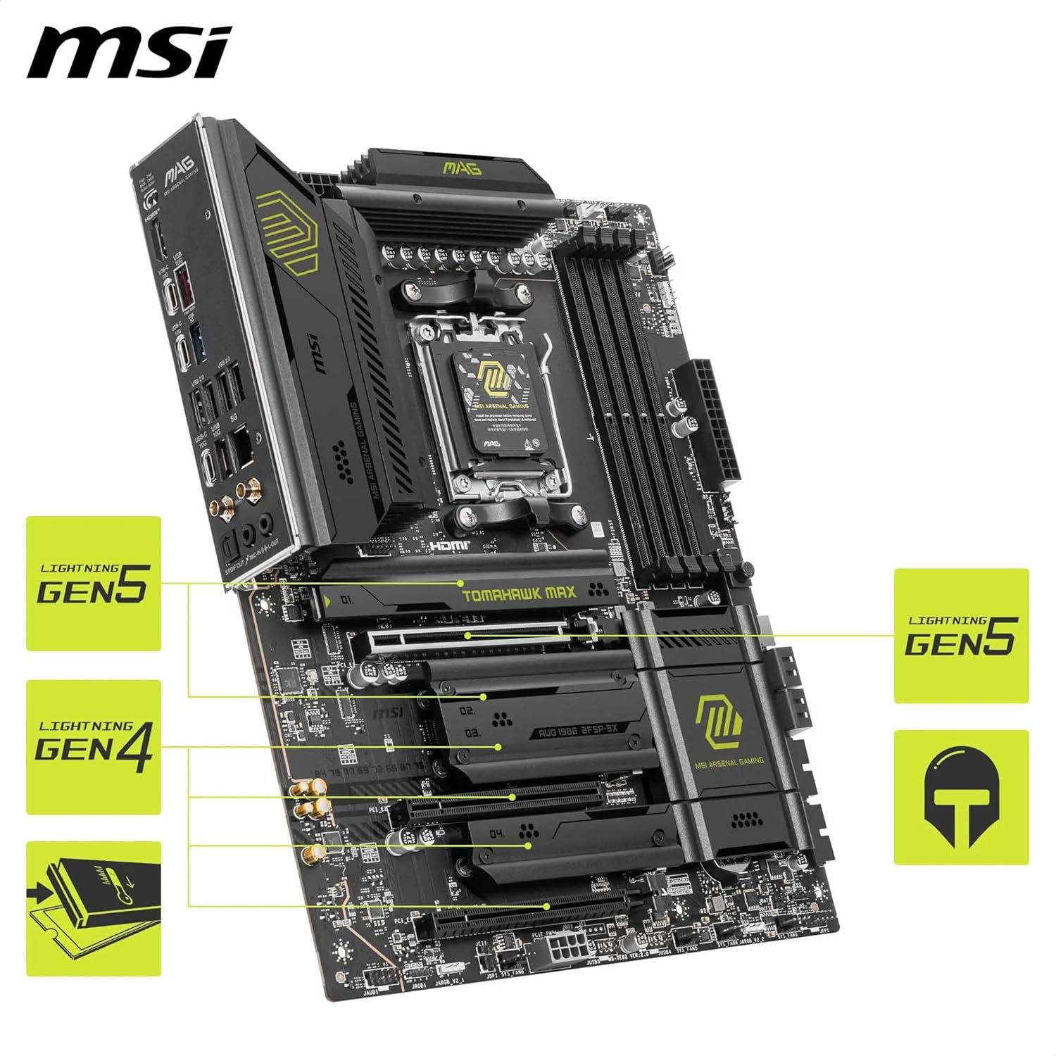 Thumbnail 4 de MSI MAG X870E TOMAHAWK WIFI (ATX) AM5 motherboard with Wi‑Fi 7 and PCIe 5.0