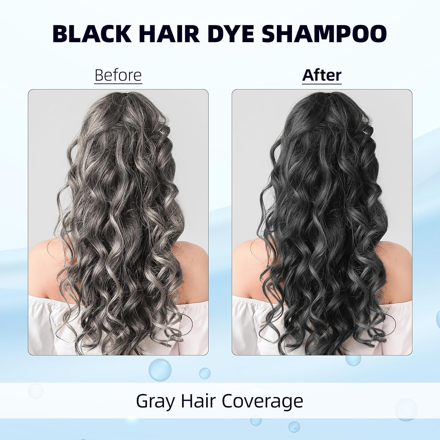 Detalle 2 de Black Hair Dye Shampoo Haarfarbe Schwarz 3in1 Shampoo
