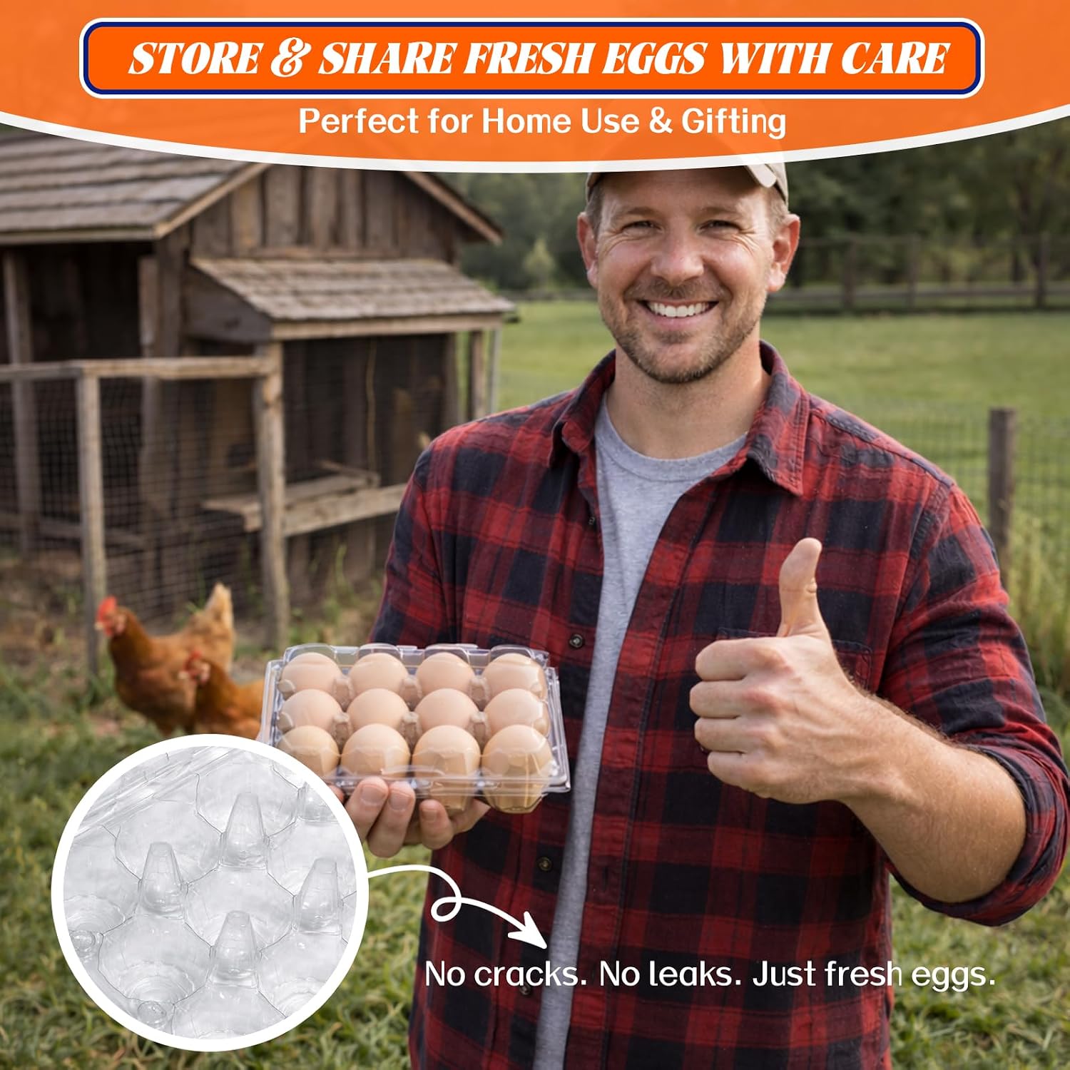 Thumbnail 5 de WIKDAY Clear Plastic Egg Cartons, 60-Pack, Reusable 12-Count Containers