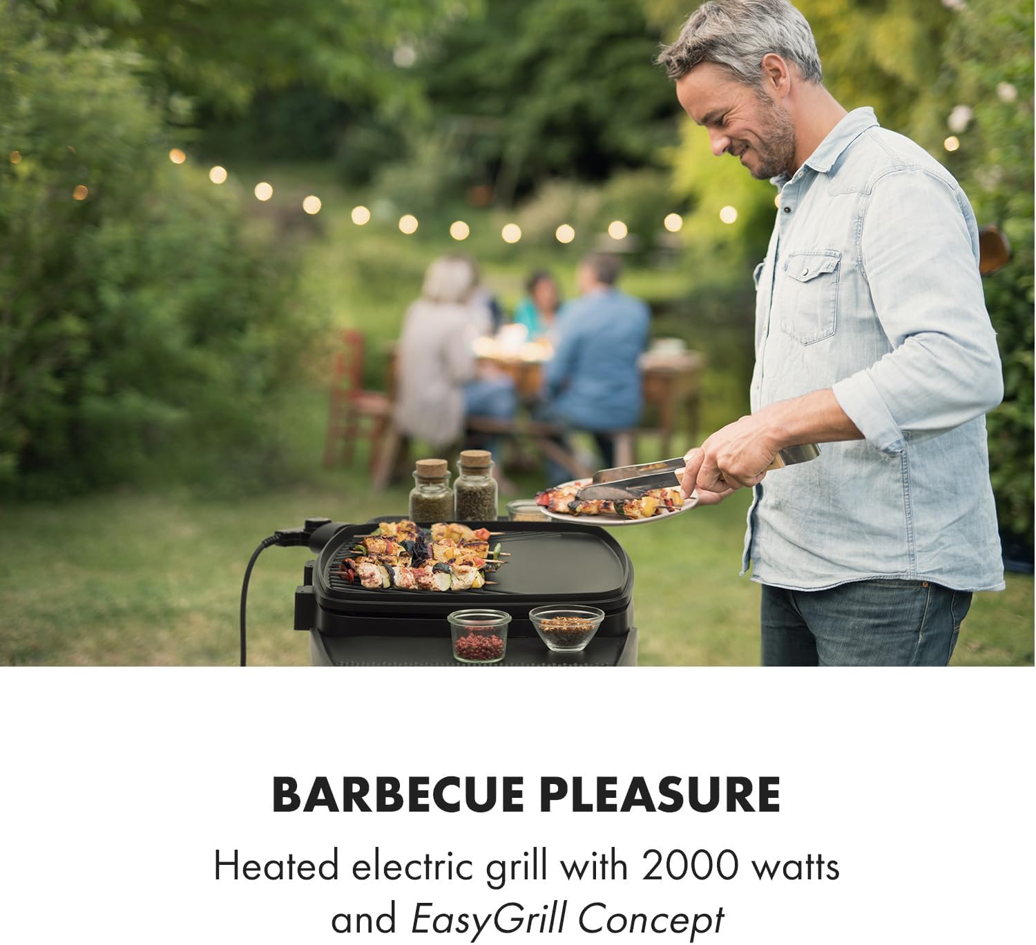 Detalle 2 de Klarstein Gatsby Electric Grill, 2000 W, 40 x 36 cm Non-Stick Plate