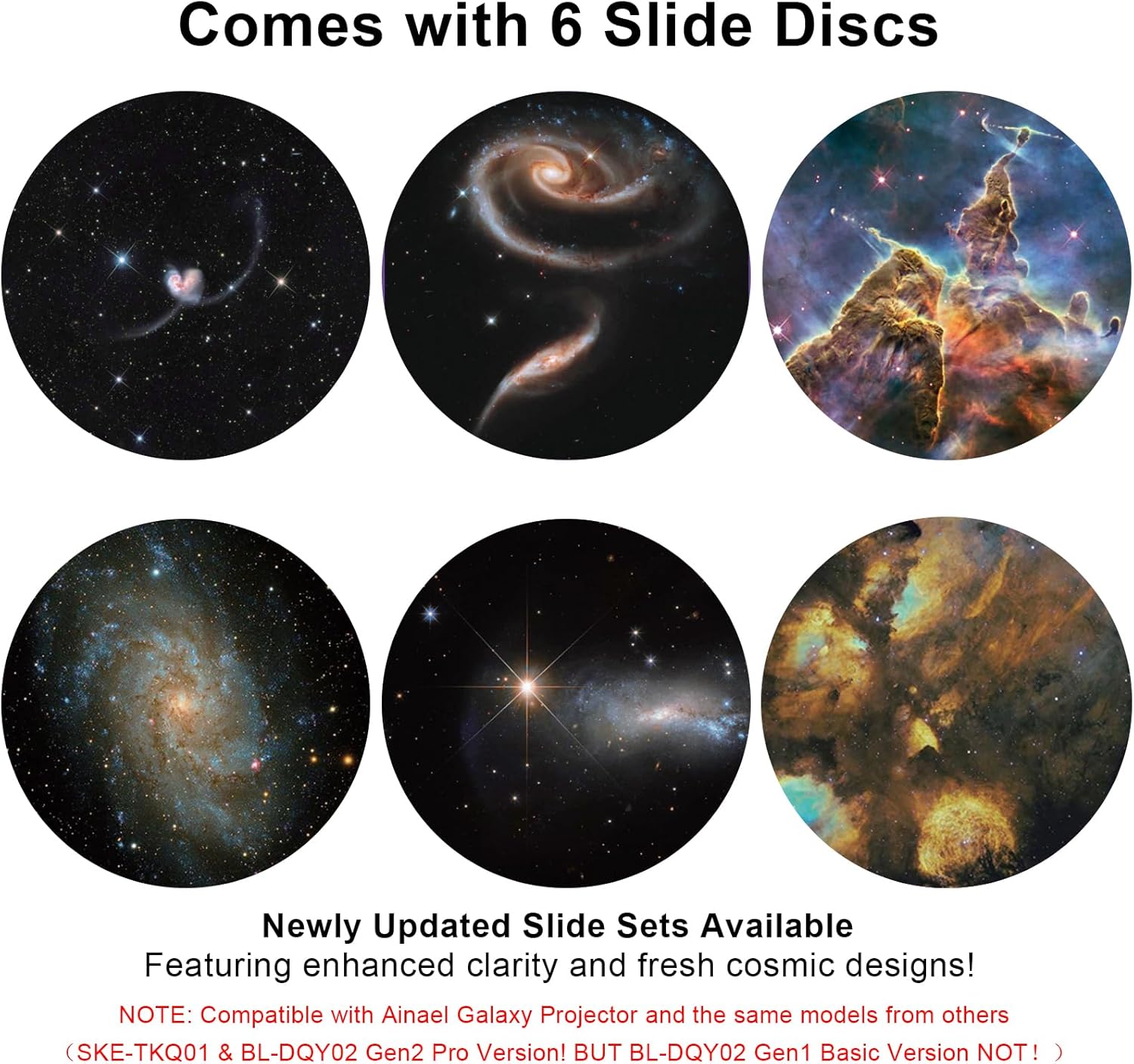 Thumbnail 1 de Ainael Galaxy Dischi per proiettore – Set da 6 diapositive Ultra HD Nebula C