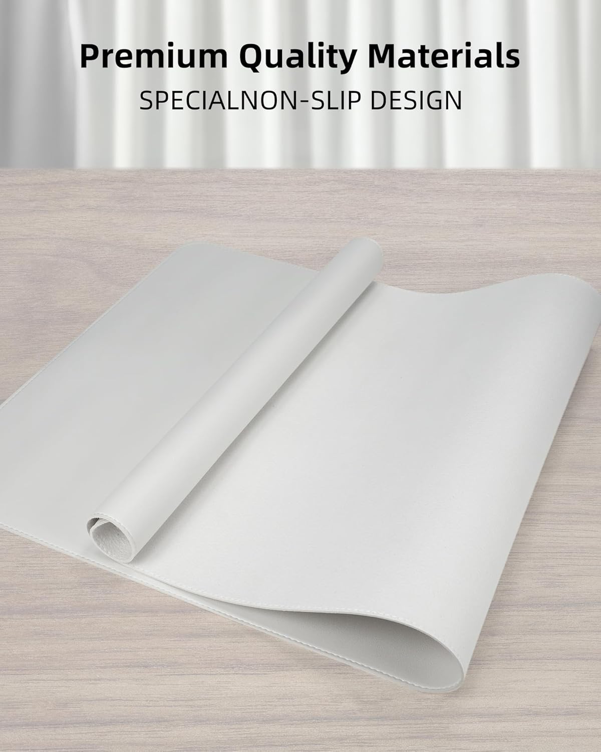 Thumbnail 1 de AFIING Leather Desk Pad Protector – Ivory White, 40" x 20