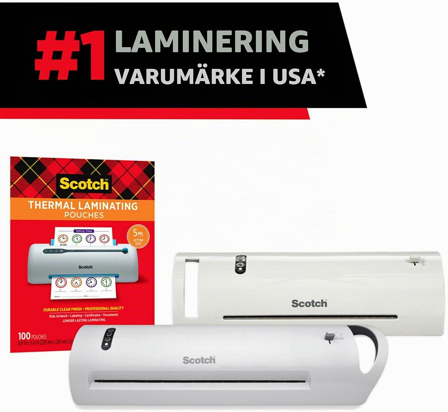 Detalle 2 de Scotch termiska lamineringsfickor, 100-pack i visitkortsformat, 5 mil