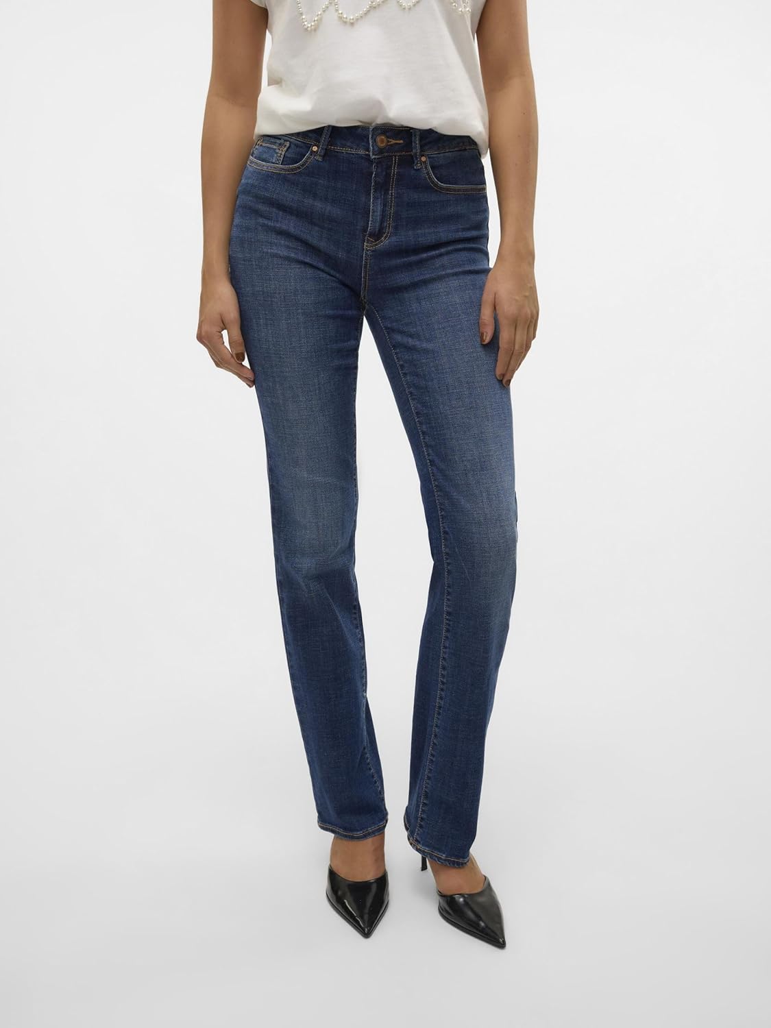 Thumbnail 5 de Jean Vero Moda Vmflash coupe droite Straight pour femme (69% coton, stretch)