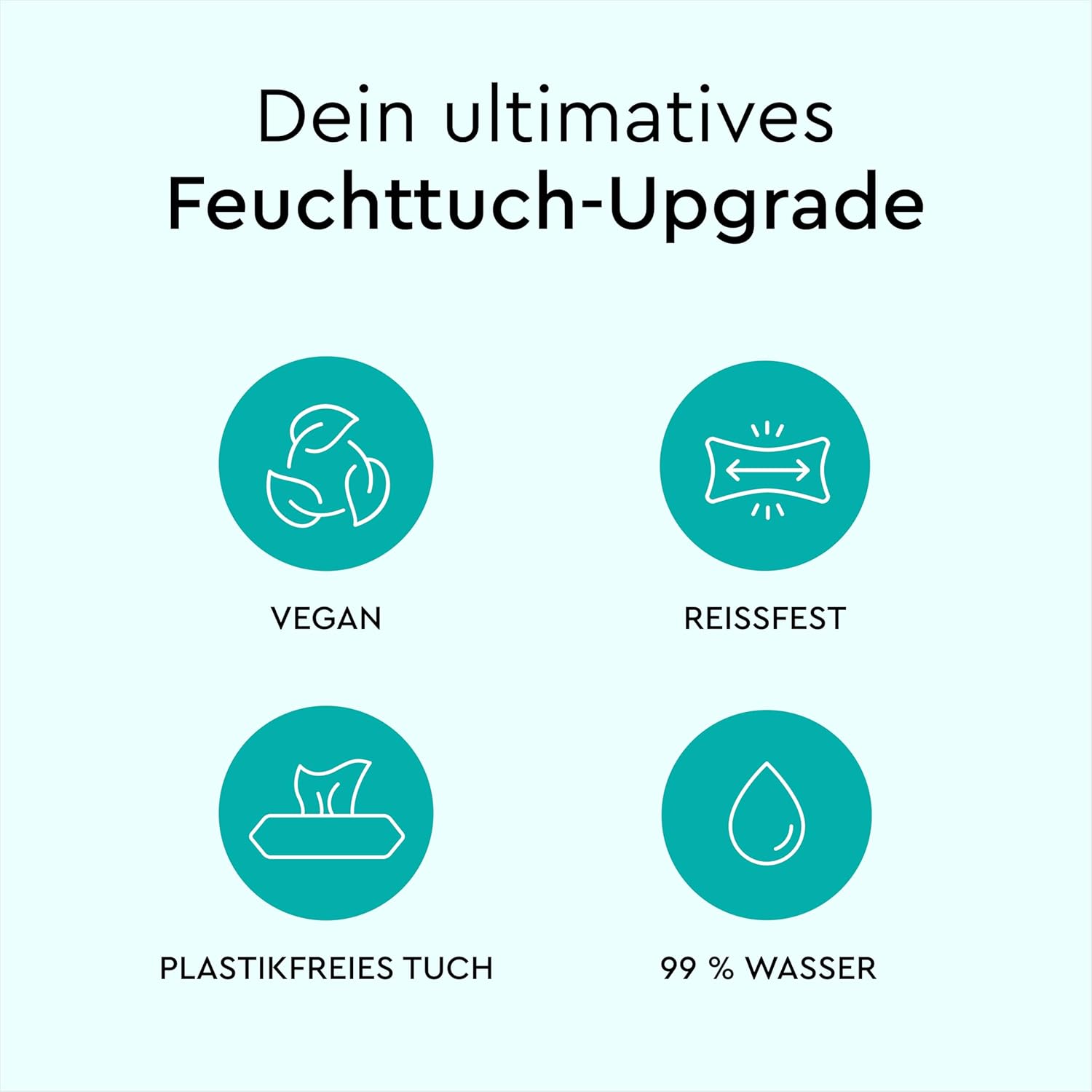 Detalle de LILLYDOO Feuchttücher 99% Wasser, 600 Stück – 100% plastikfrei, ohne Parfüm