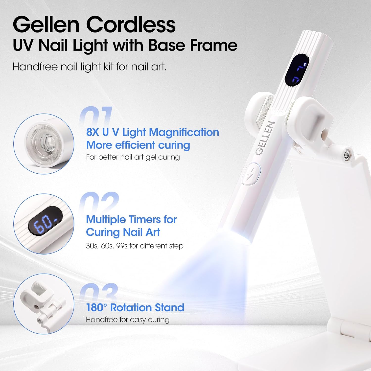Thumbnail 1 de Gellen Mini UV Nail Lamp with 180° Stand