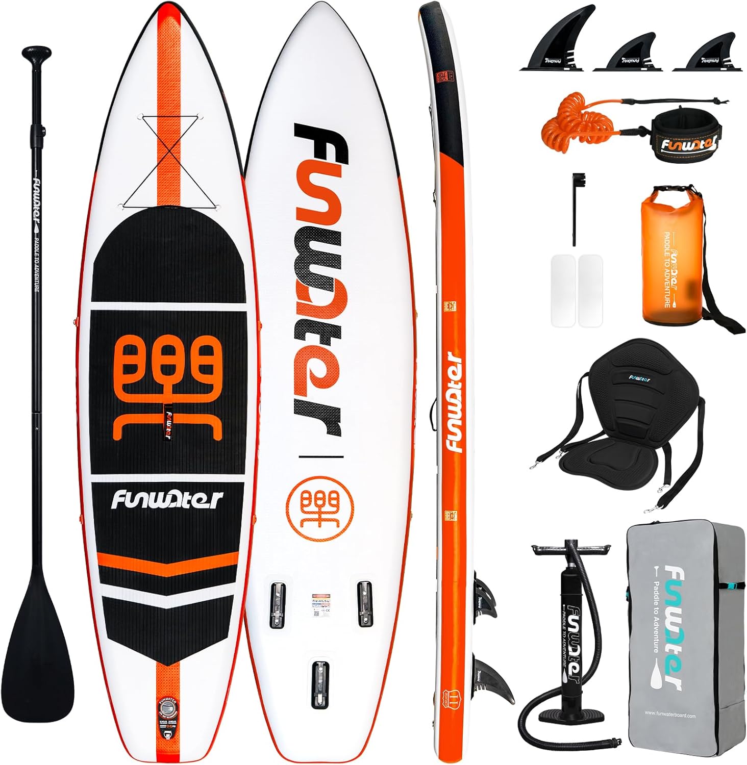 Detalle de FunWater Inflatable Stand Up Paddle Board (11'6", 11', 10'6") with Premium Accessories