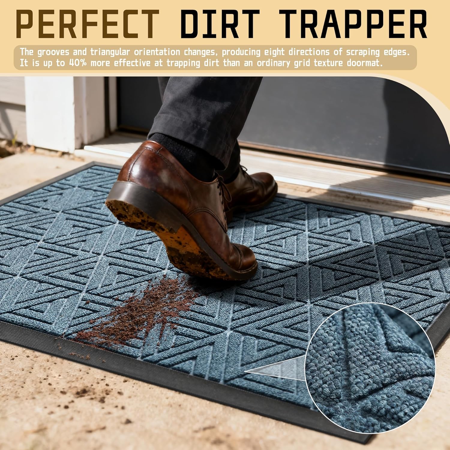 Detalle de Yimobra Outdoor Mat 29.5x17 Waterproof Welcome Mat ๐
