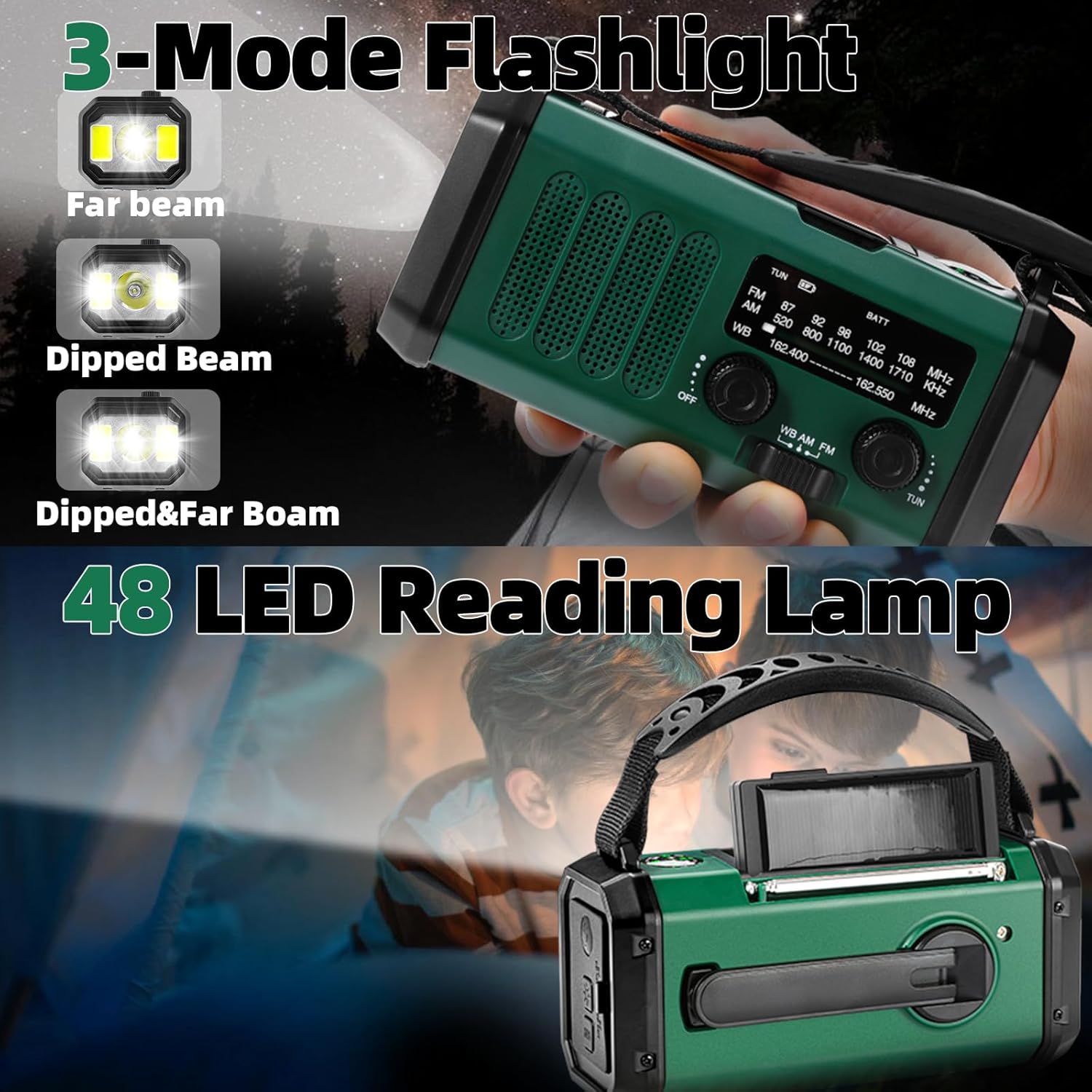 Thumbnail 6 de QAUYYW Emergency Radio 37000 mAh with Crank 🔦