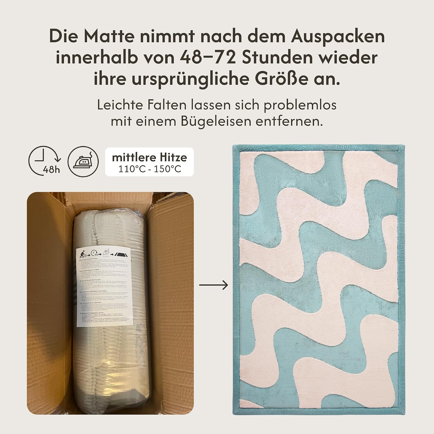 Thumbnail 4 de Wolkenweiche Spielmatte Baby 200x150x2,5cm – Wellen-Design mit Memory-Schaum und rutschfester Unterseite