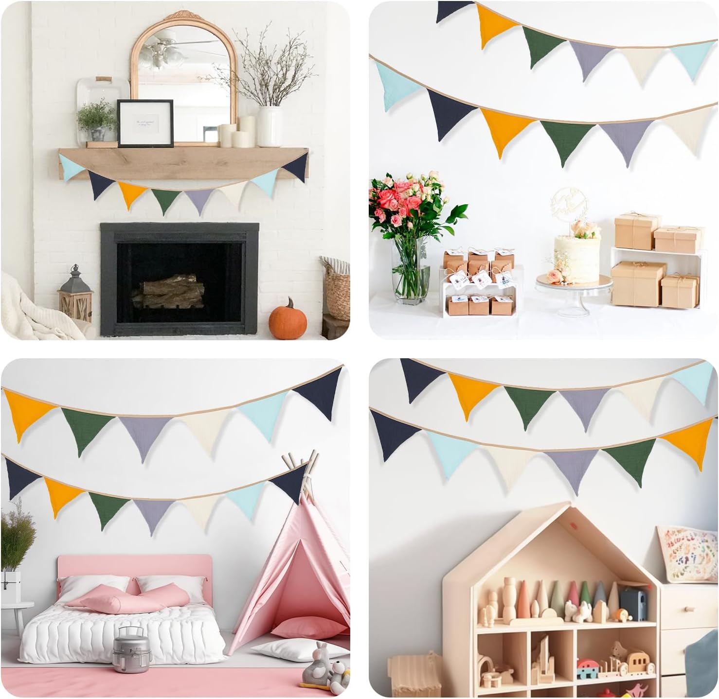 Thumbnail 5 de G2PLUS Muslin Bunting 12pc Nursery Banner