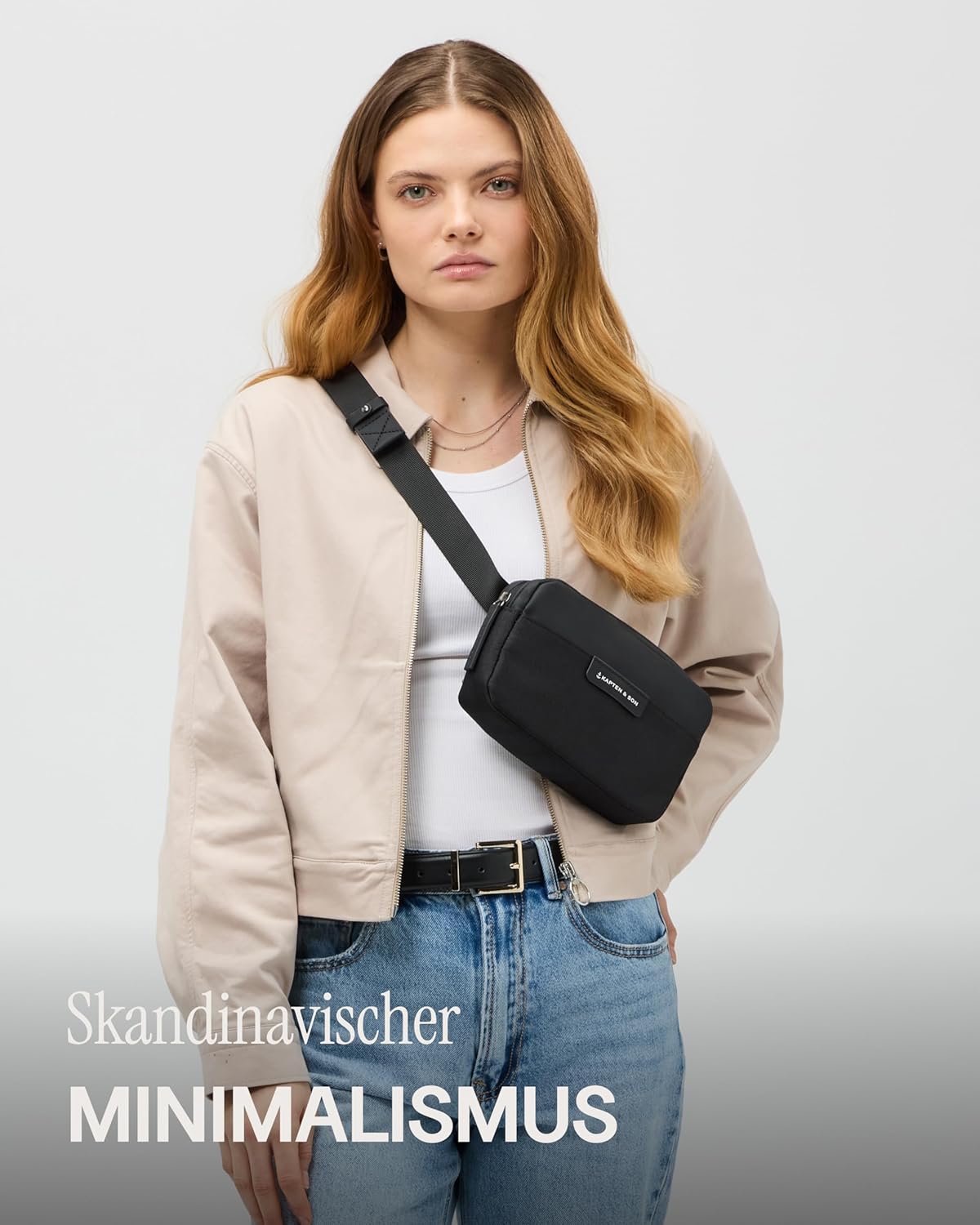 Thumbnail 1 de Kapten & Son Sac Banane Bergen All Black 0,8 L – Porté croisé élégant et pratique