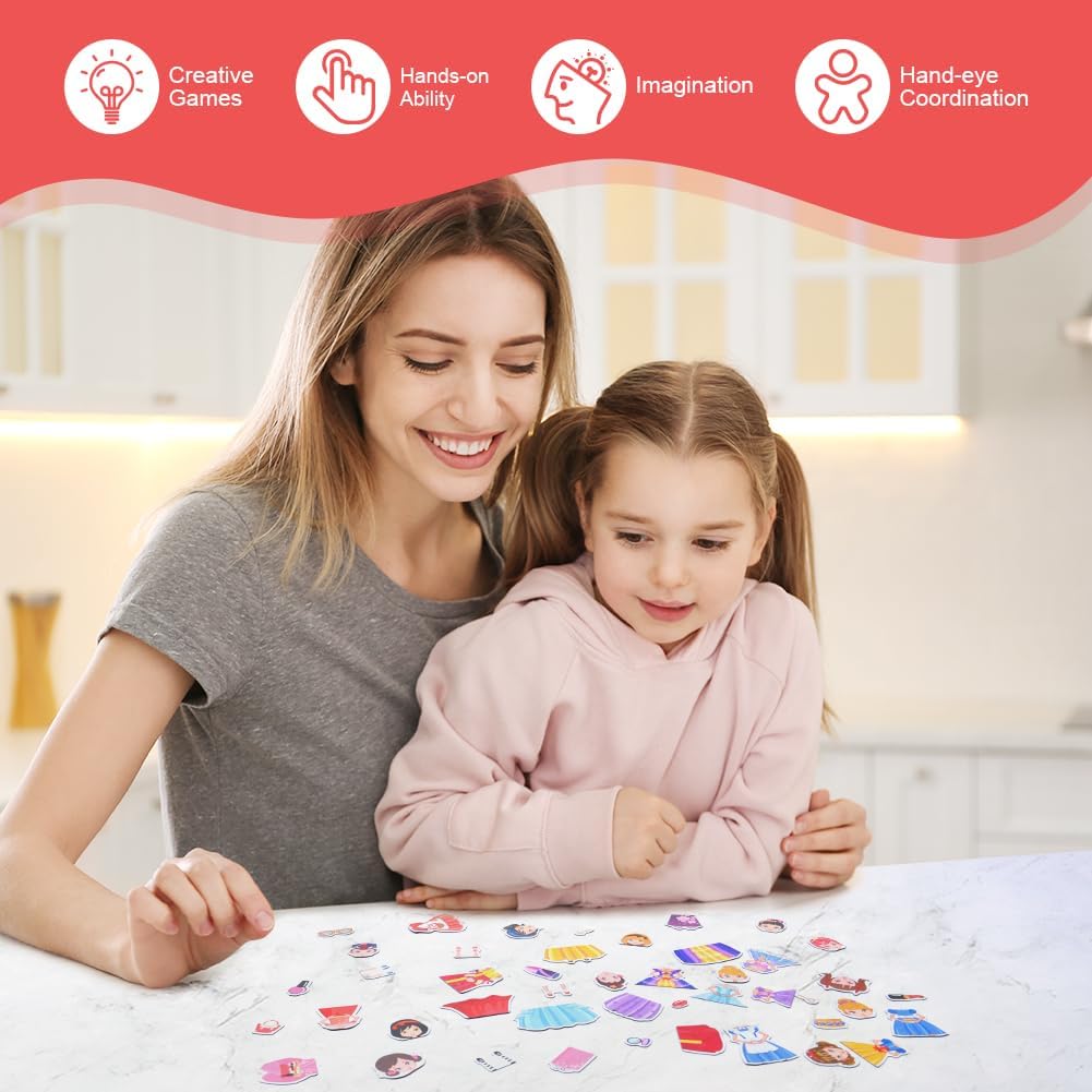 Detalle de Aolso Set da gioco per travestimento da principessa: puzzle magnetico educativo 2 in 1