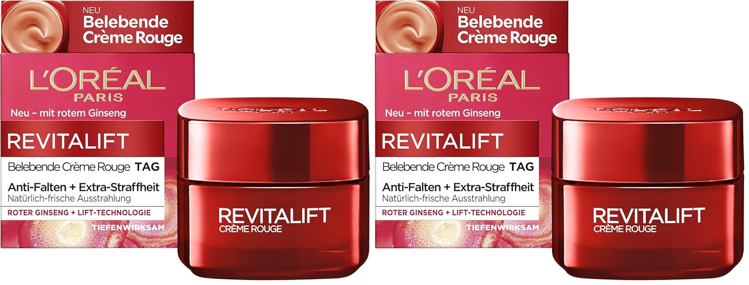 Detalle 2 de L’Oréal Paris Revitalift Créme Rouge Tagespflege – Straffende Pflege mit Soja-Proteinen & Hefe-Extrakt (50 ml)
