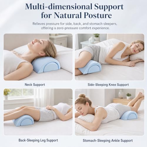 Detalle de 2-in-1 Halbmond Lagerungsrolle für Knie, Beine, Rücken und Nacken (Blau) – Wapasezyar