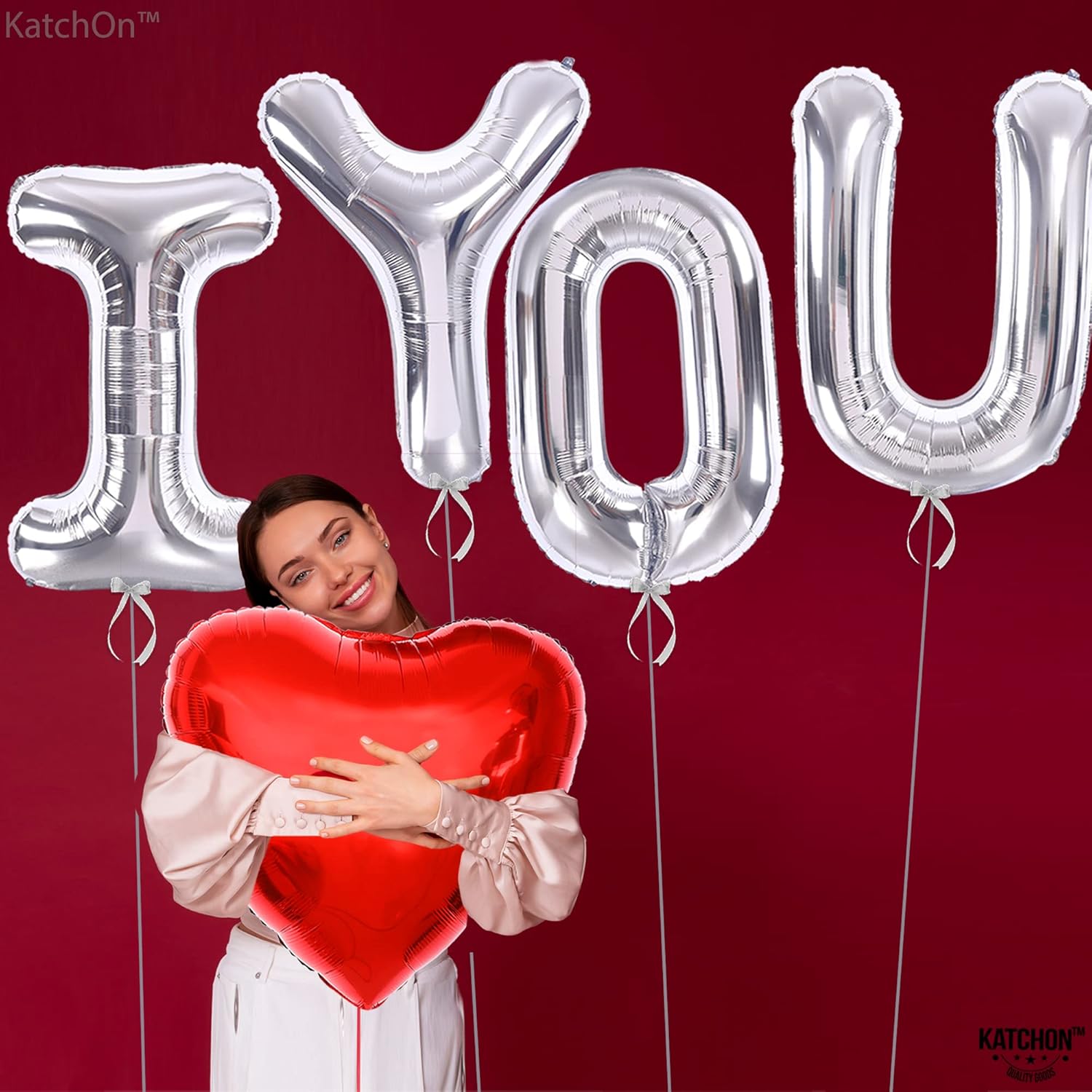 Thumbnail 4 de KatchOn Huge Silver I Love You 40 Inch 🎈
