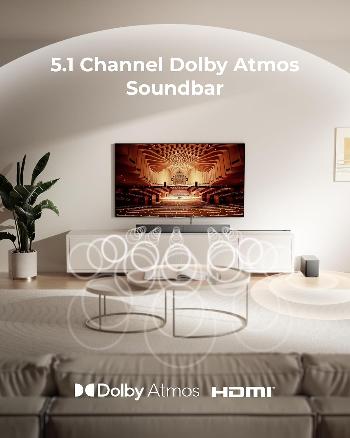 Detalle 2 de ULTIMEA U3721 Poseidon M60 5.1ch Dolby Atmos Soundbar, 300W, Bluetooth 5.4