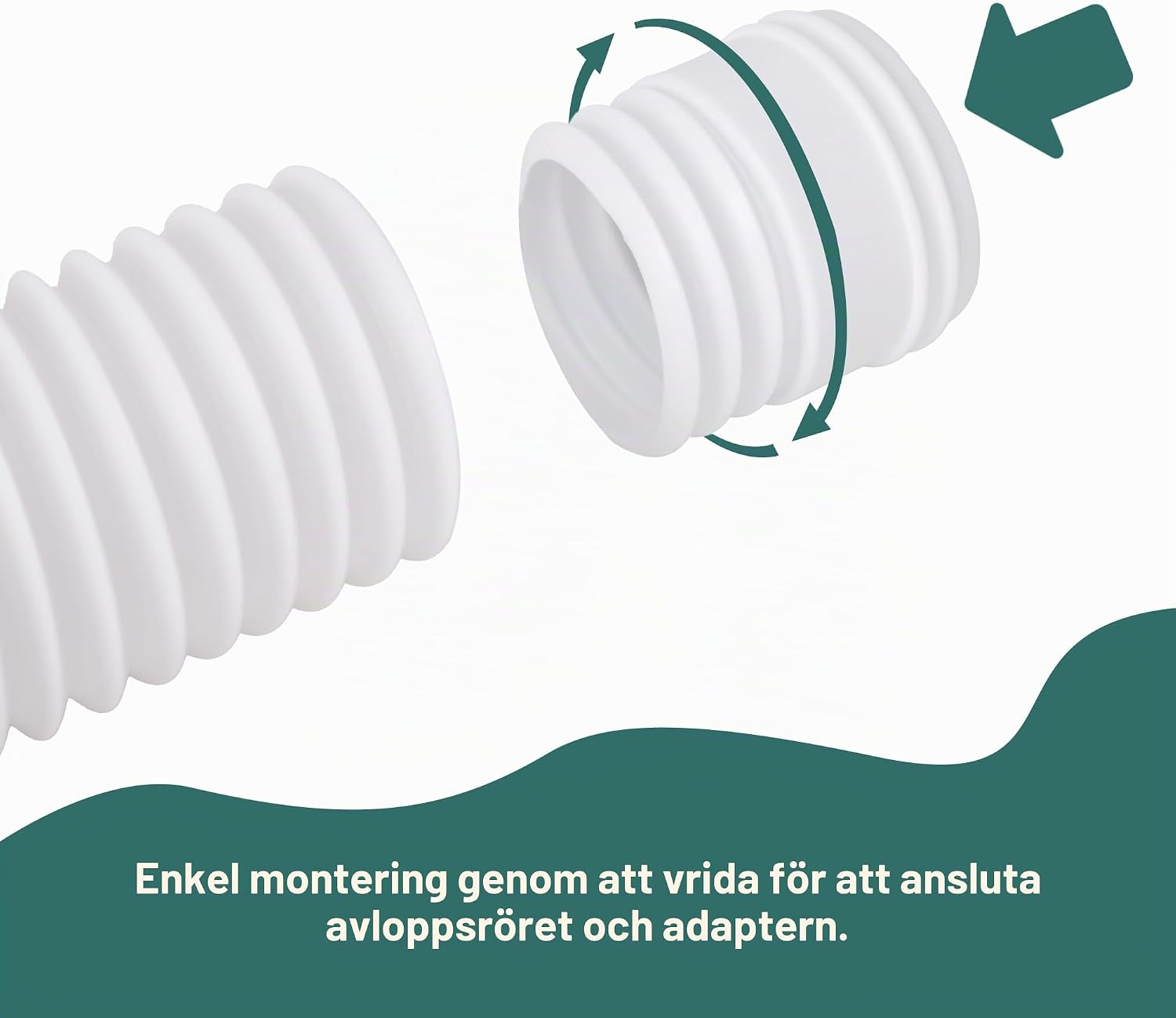 Detalle 2 de BKITC flexibel stuprörsförlängning, 47–150 cm, för 80/100 mm