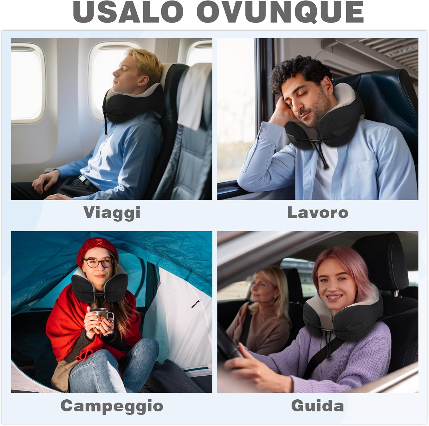 Thumbnail 2 de Radikor Cuscino da viaggio ergonomico in memory foam per collo