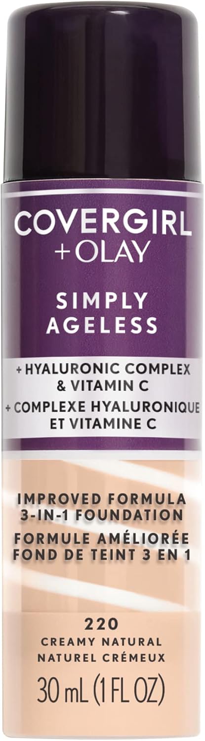 Detalle de COVERGIRL Simply Ageless 10037 Liquid Foundation, 220, Matte Full Coverage