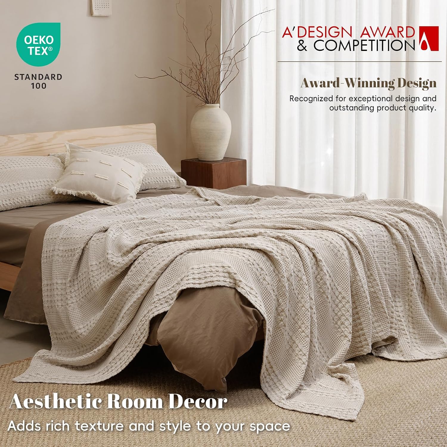 Detalle 2 de PHF Waffle Blanket, Queen