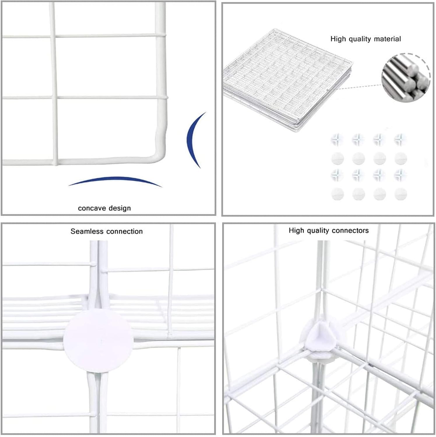 Thumbnail 5 de C&AHOME 9-Cube Wire Storage Organizer, White Metal Modular Shelf