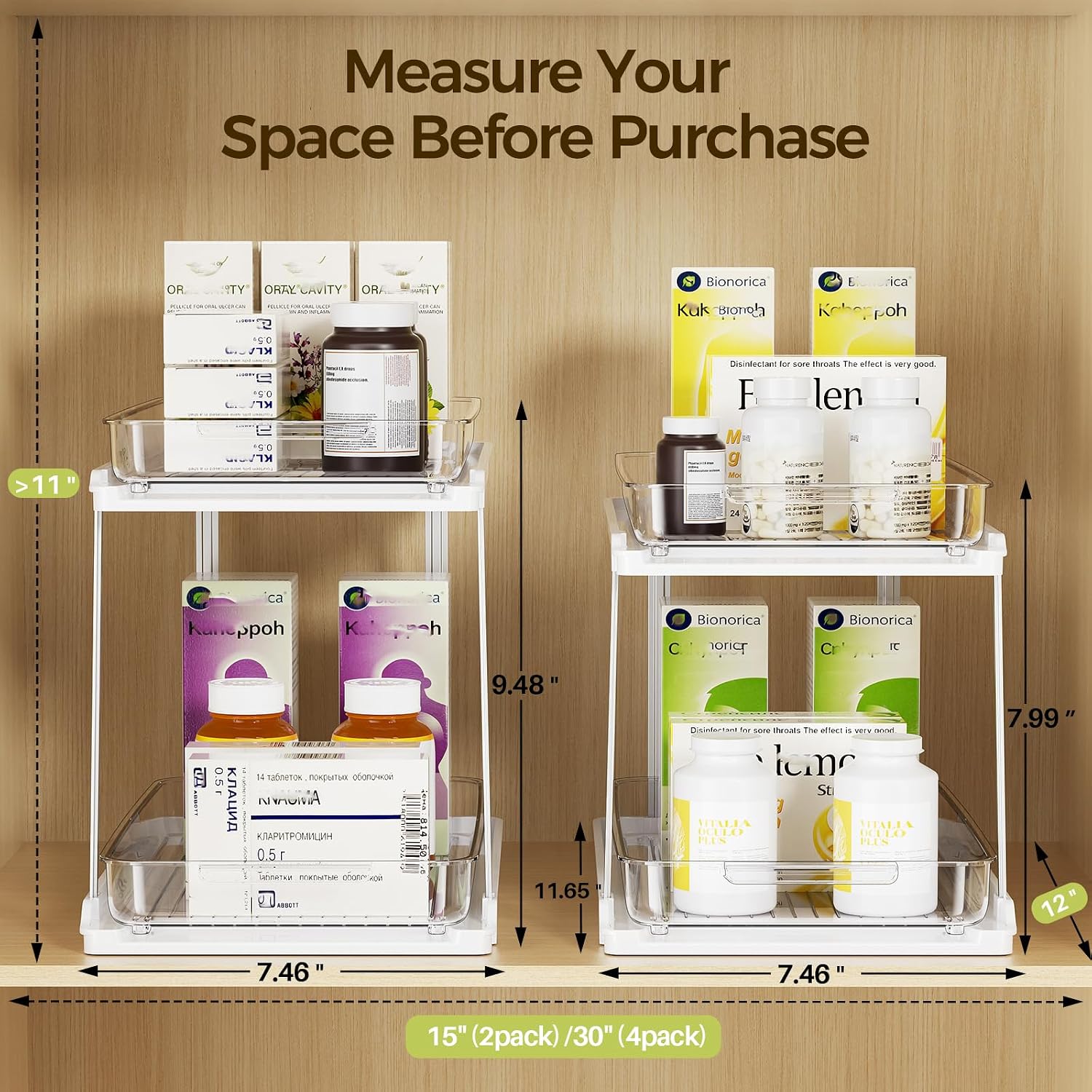 Detalle 1 de Delamu Under-Sink Organizers 4-Pack