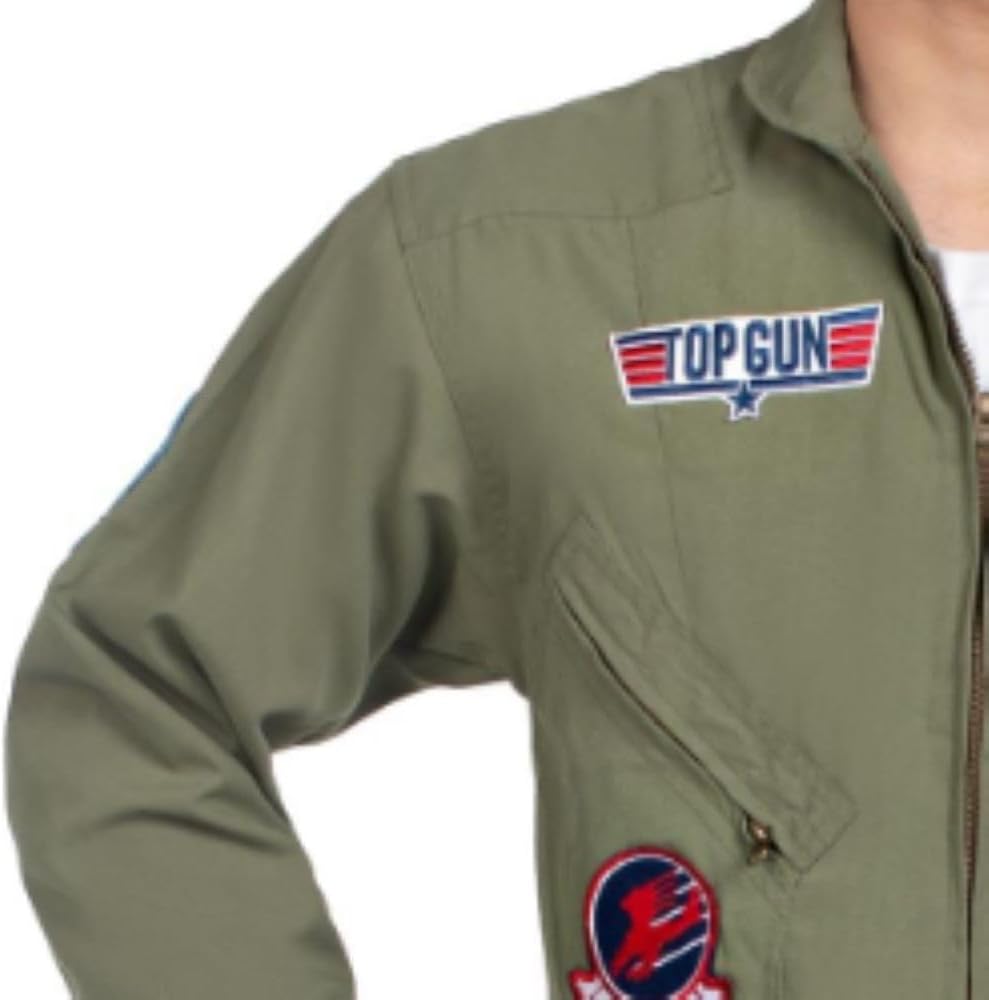 Detalle de Leg Avenue Men's Top Gun Flight Suit Costume with Interchangeable Badges