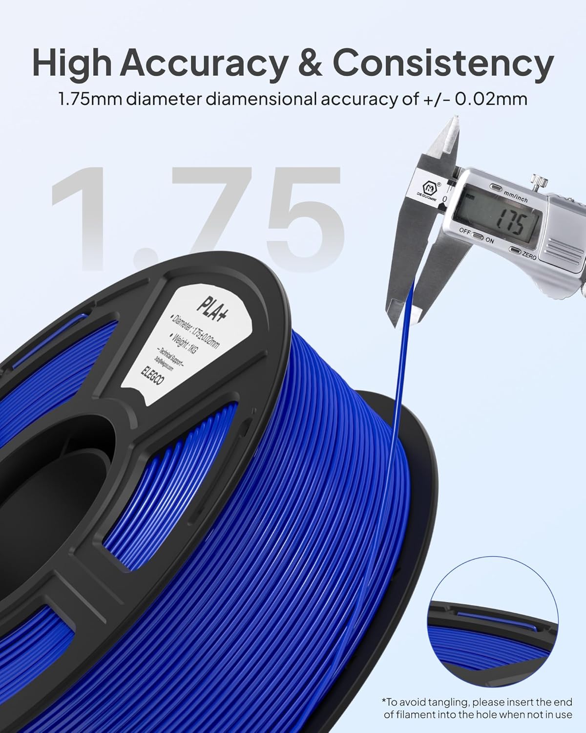 Thumbnail 2 de ELEGOO PLA+ Filament 1.75mm True Red (1kg spool) – High Toughness for FDM printing