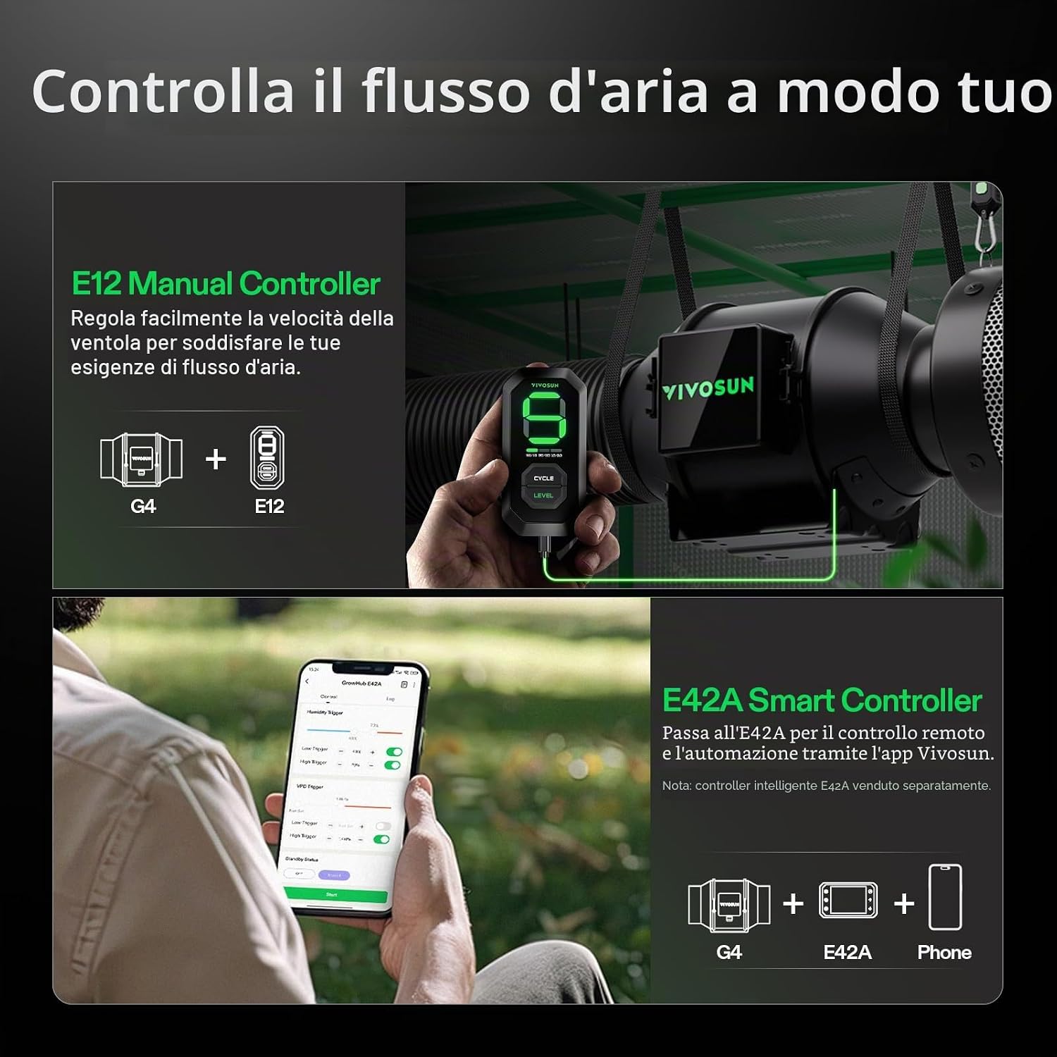 Detalle de VIVOSUN AeroZesh G4 da 100 mm: Ventilatore da Condotto EC PWM per growbox e sistemi di ventilazione indoor