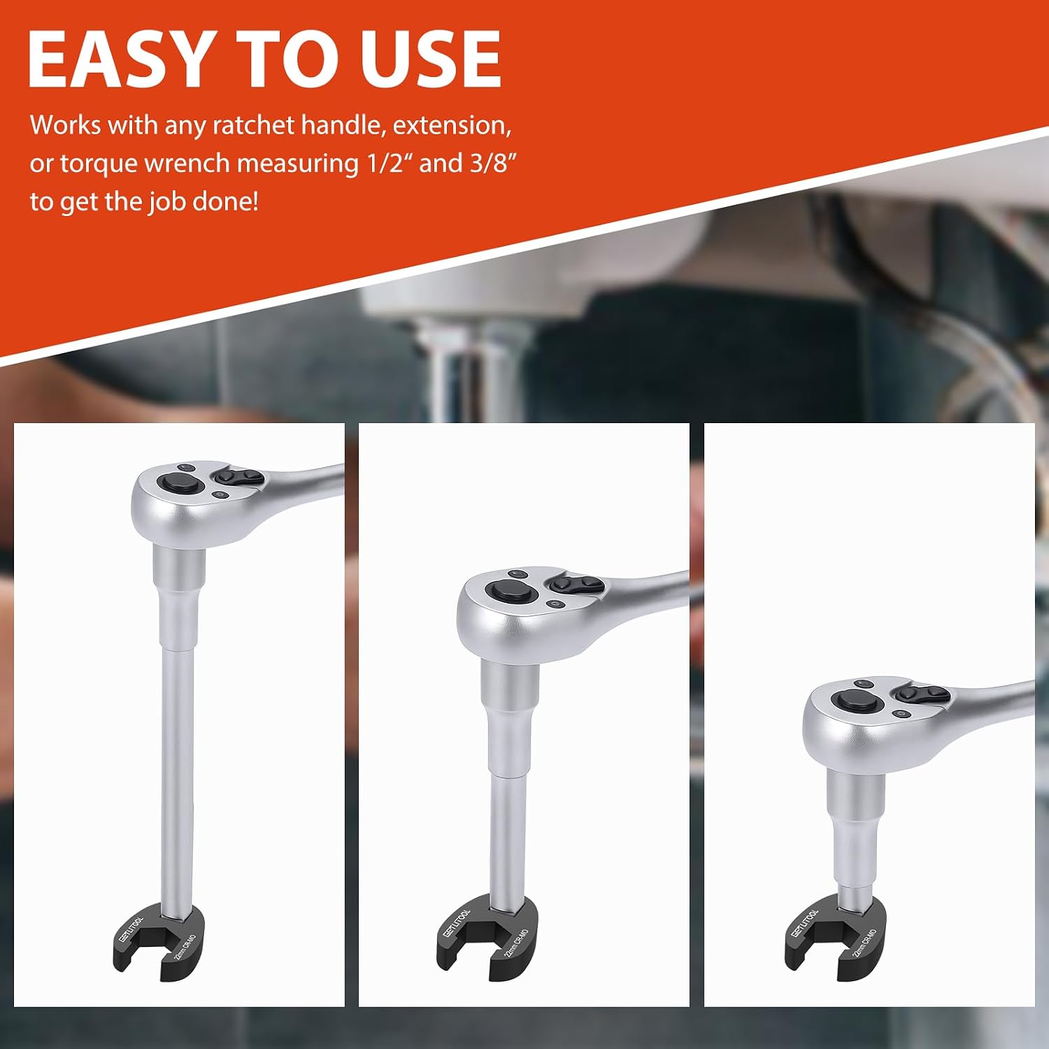 Detalle de GETLITOOL GET092-EU-A crowfoot-steeksleutelset, 15-delig, Cr-Mo, 8–24 mm