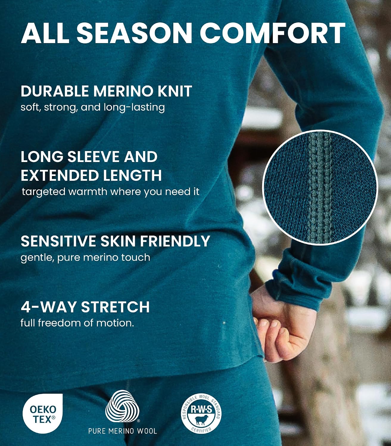 Detalle 2 de Merino.tech Merino Wool Base Layer Set