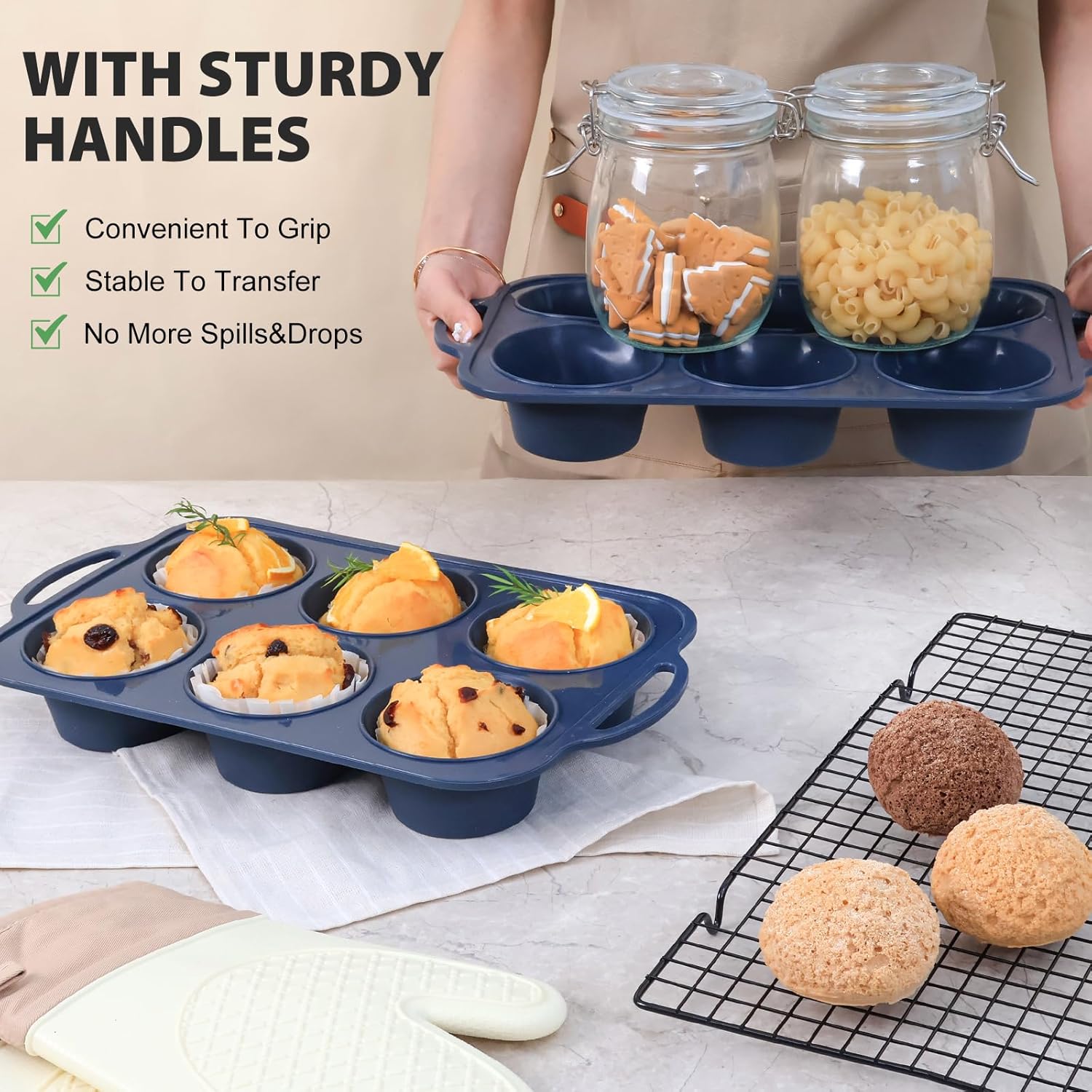 Detalle 2 de SUPER KITCHEN Jumbo Muffinform 6 Tassen
