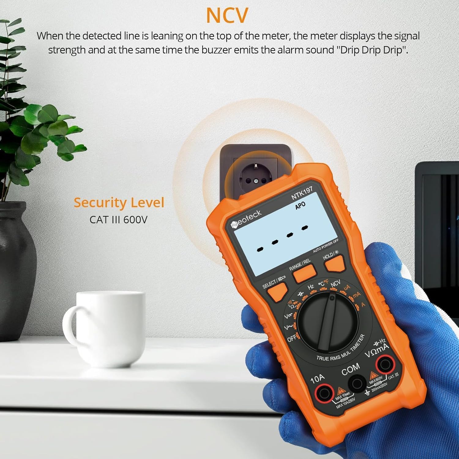 Detalle 2 de Neoteck VC746A Digital Multimeter, 2000 Counts, TRMS and NCV