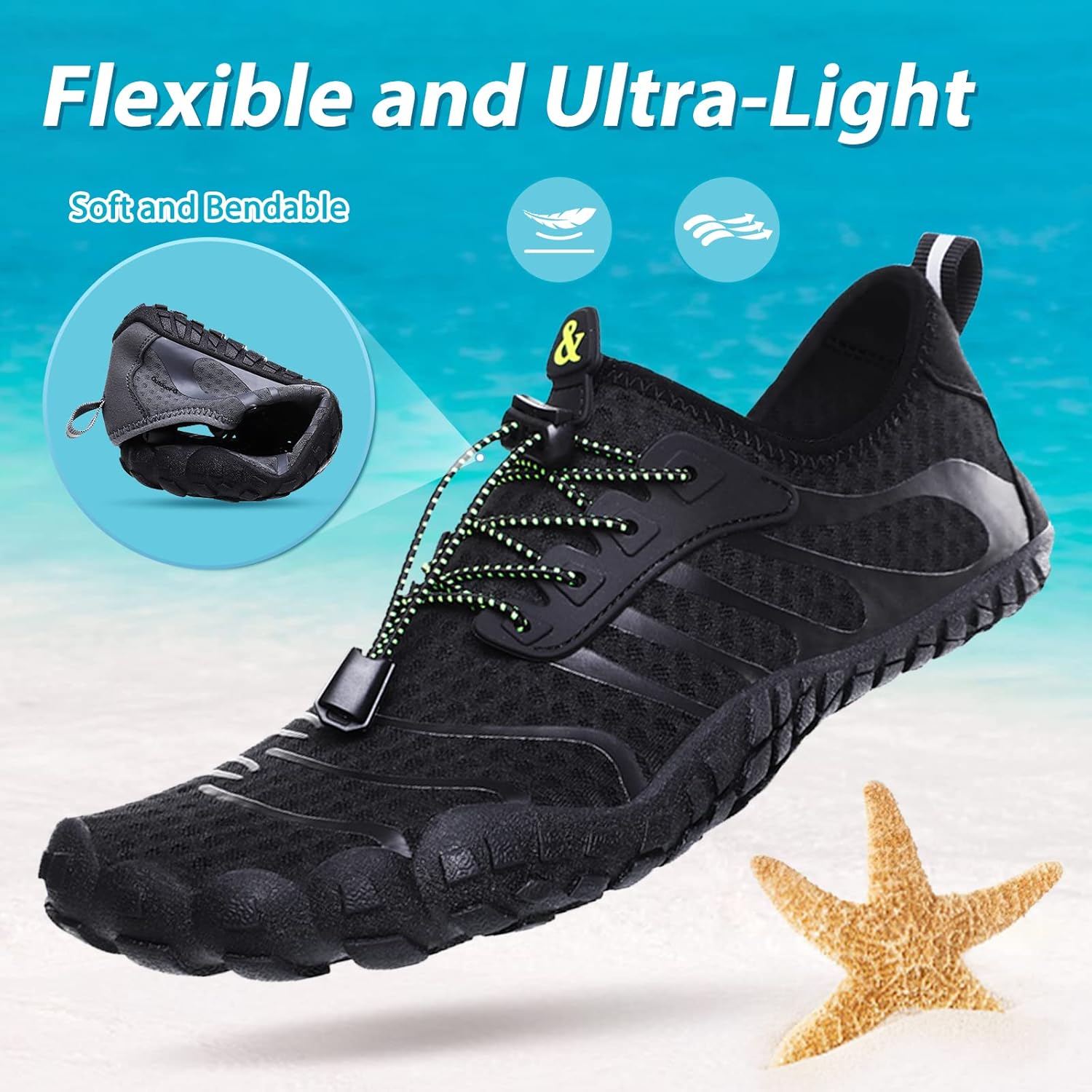 Thumbnail 5 de Wasserschuhe Unisex Damen & Herren – Schnelltrocknende Strandschuhe mit Drainagelöchern 36–46EU