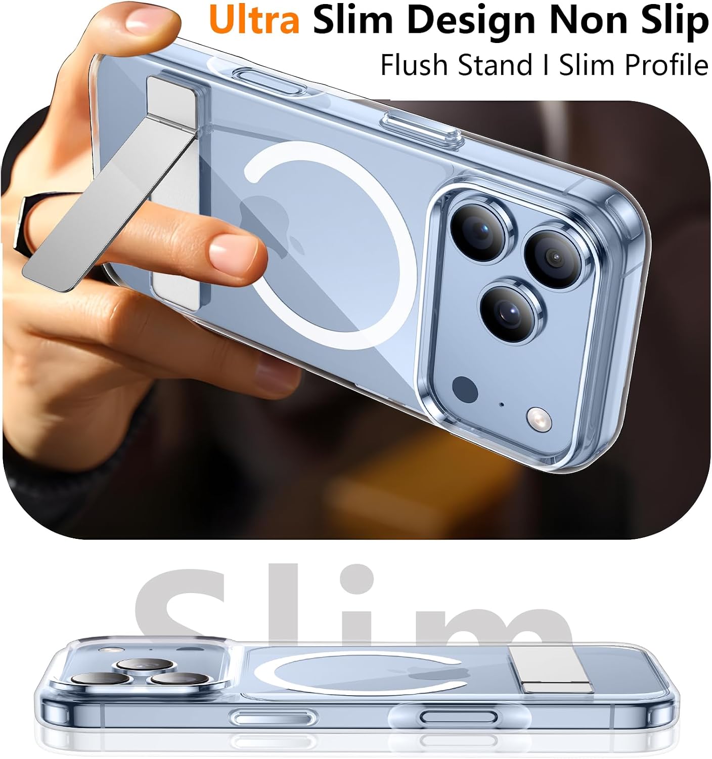 Thumbnail 5 de SPIDERCASE Clear Magnetic Case for iPhone 17 Pro/18 Pro with 3-Way Stand