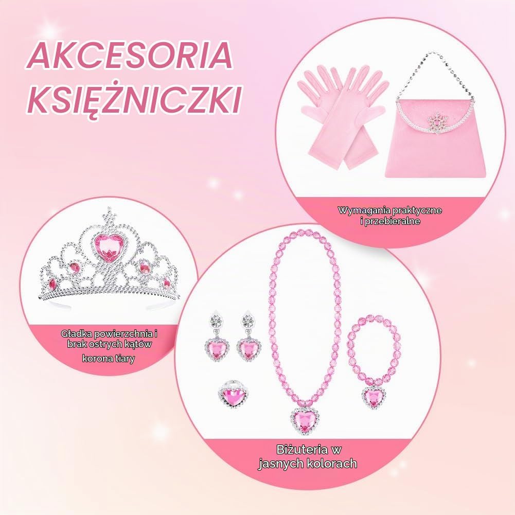 Thumbnail 5 de AOOWU 5138042 – peleryna księżniczki z koroną, różdżką i tiulem
