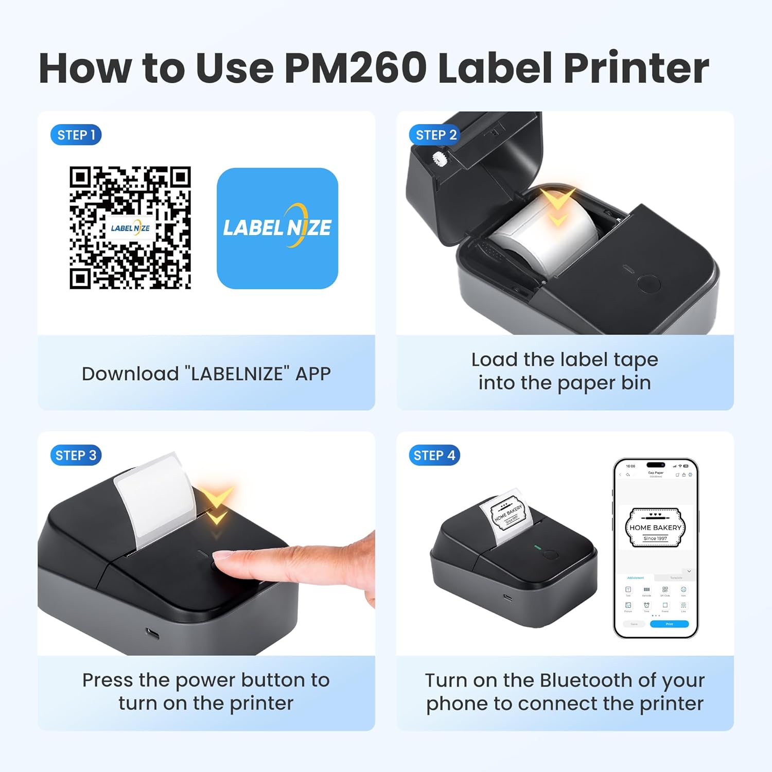 Thumbnail 4 de ETIKEZ PM260 Bluetooth 2-inch label printer 🖨️