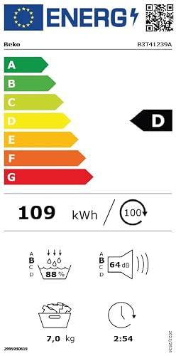 Thumbnail 12 de Beko B3T41239A Trockner – 7 kg Wärmepumpentrockner mit Dampffunktion und Knitterschutz