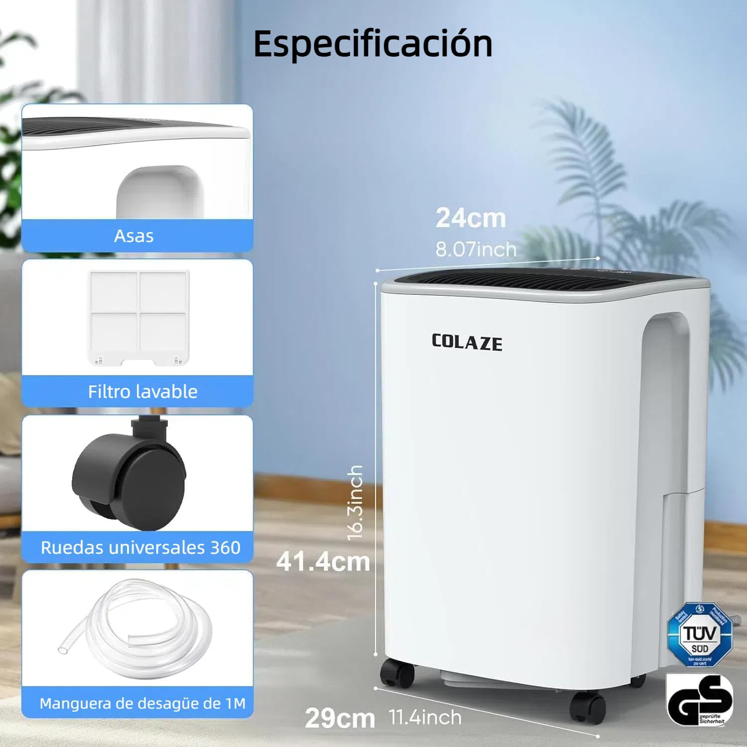 Thumbnail 5 de COLAZE Deshumidificador 12L/24h silencioso hasta 30m² 💧