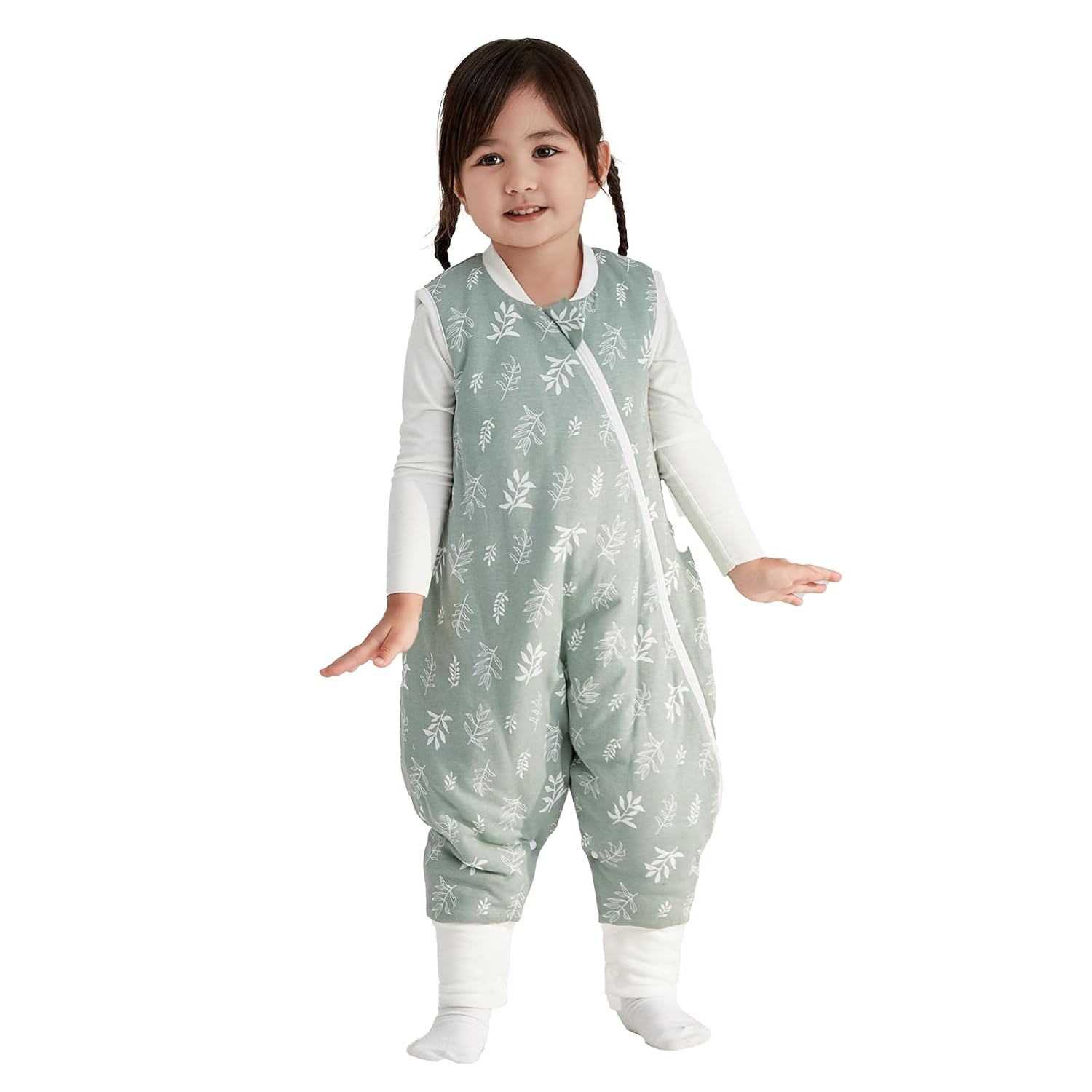 Thumbnail 6 de Duomiaomiao Schlafsack mit Füßen – Ganzjahres-Baumwoll-Schlafsack für Babys (1,5 Tog) in Blumen-Design, 65–95 cm