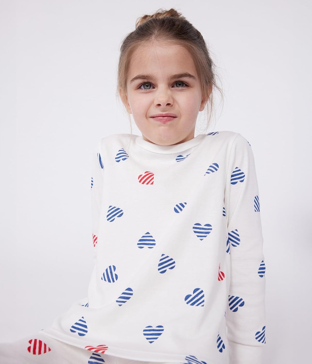 Thumbnail 2 de Petit Bateau A0clu — pyjama fille en coton manches longues, imprimé cœurs (lot de 1)