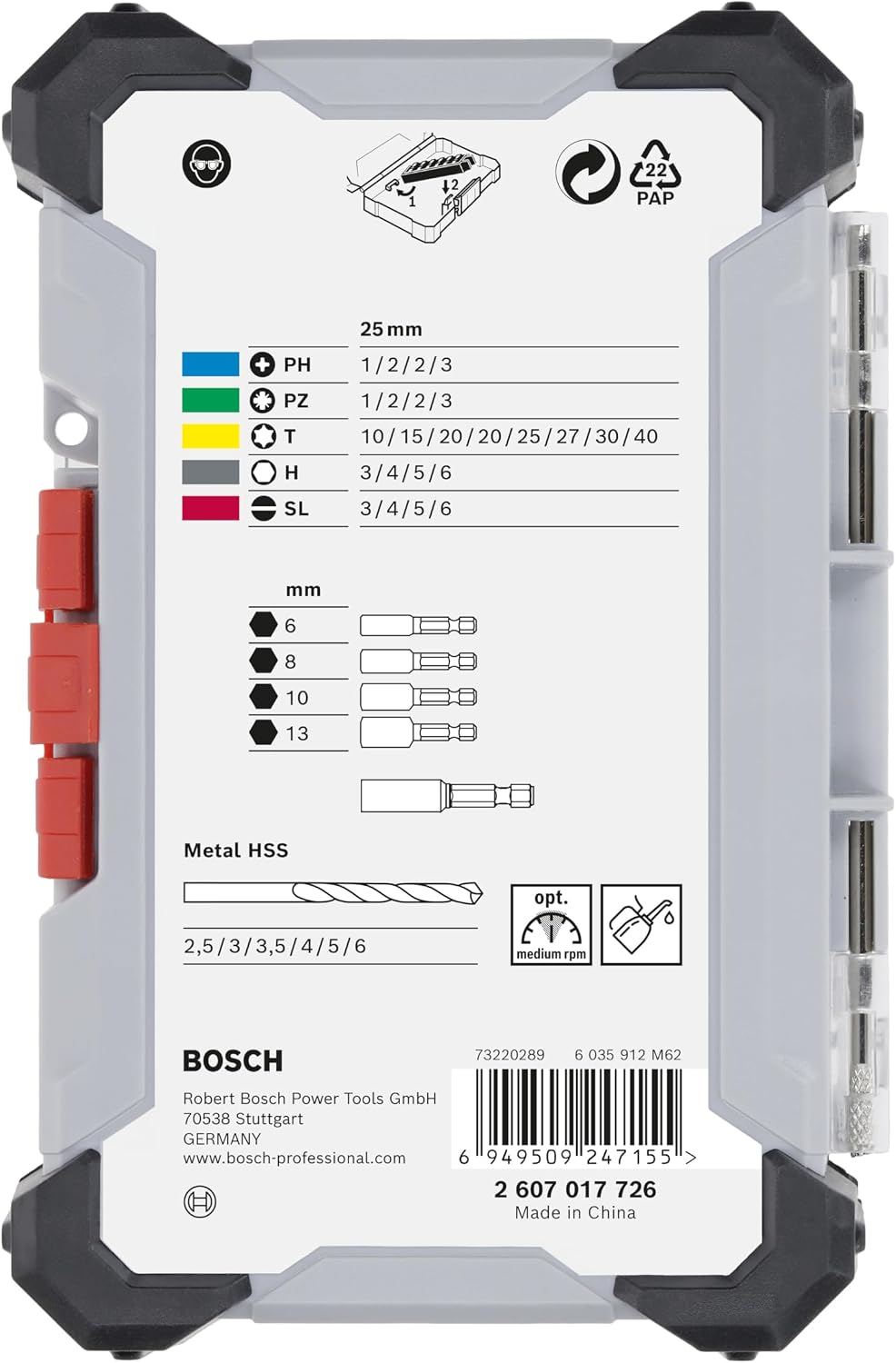 Detalle 1 de BOSCH 2607017726 ドライバービット&鉄工ドリルセット 35ピース・六角軸