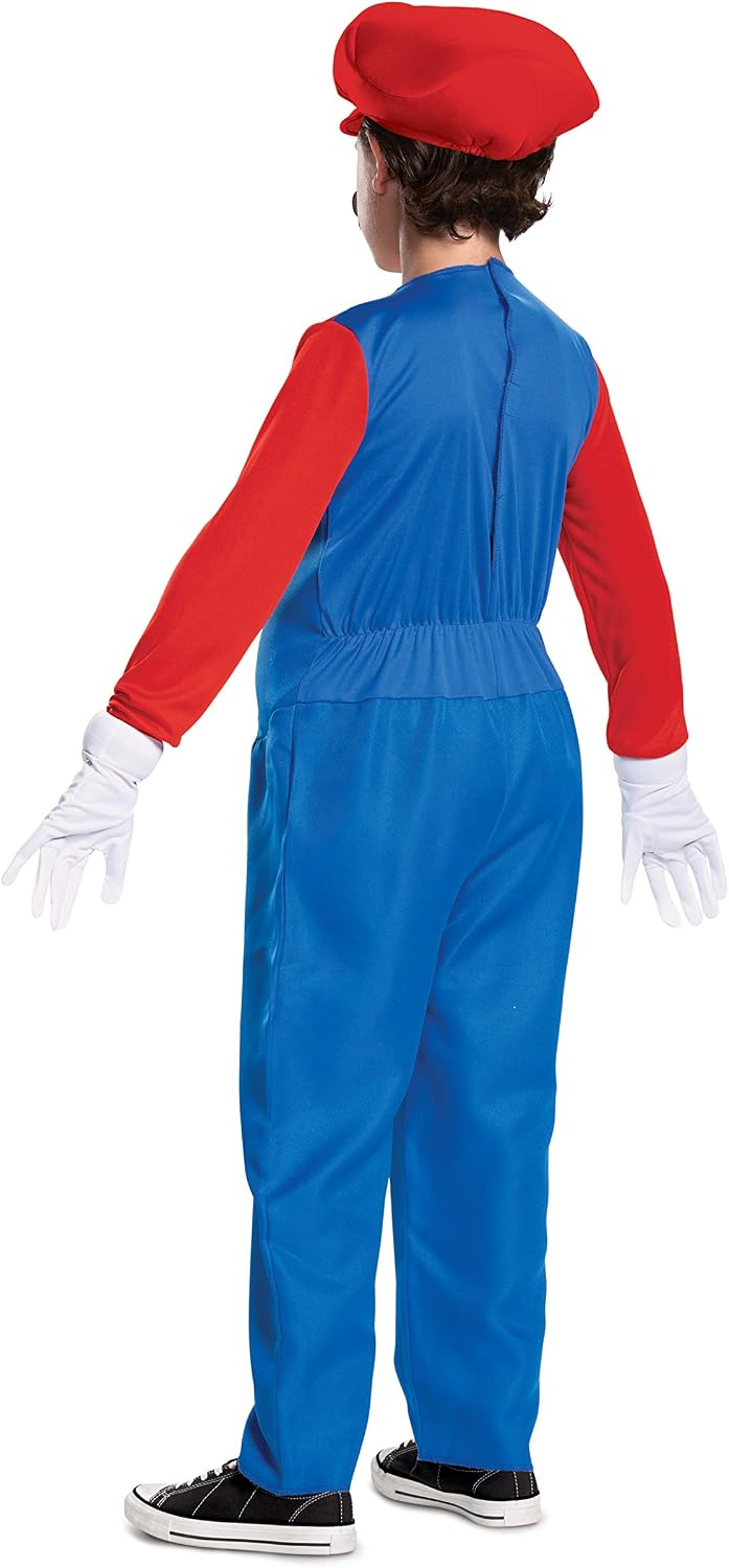 Detalle 2 de Disguise DG10772K Deluxe Super Mario Kids Costume with Hat and Blue Overalls