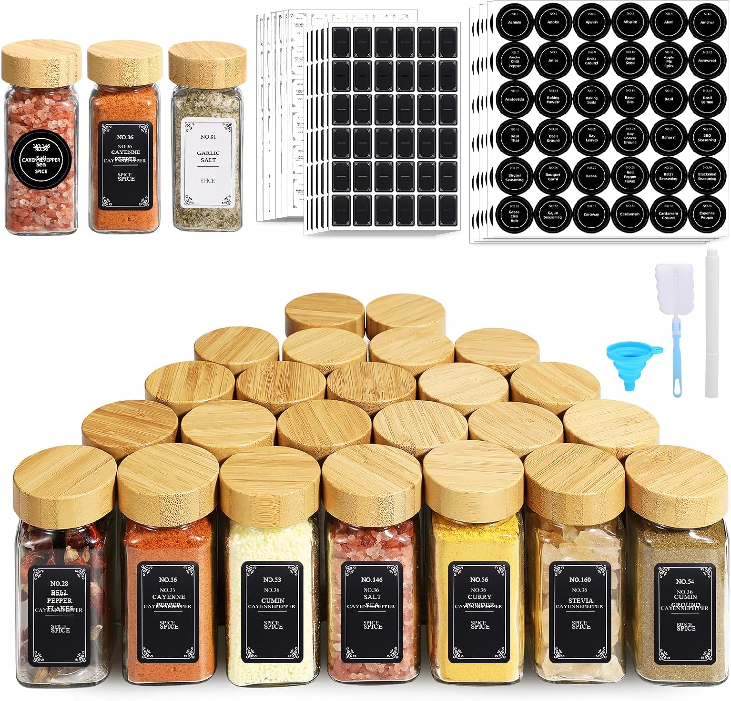 Thumbnail 5 de TrustKK Gewürzglas-Etiketten-Set (275 Stück) – schwarze Aufkleber für Gewürze, 5x3 cm