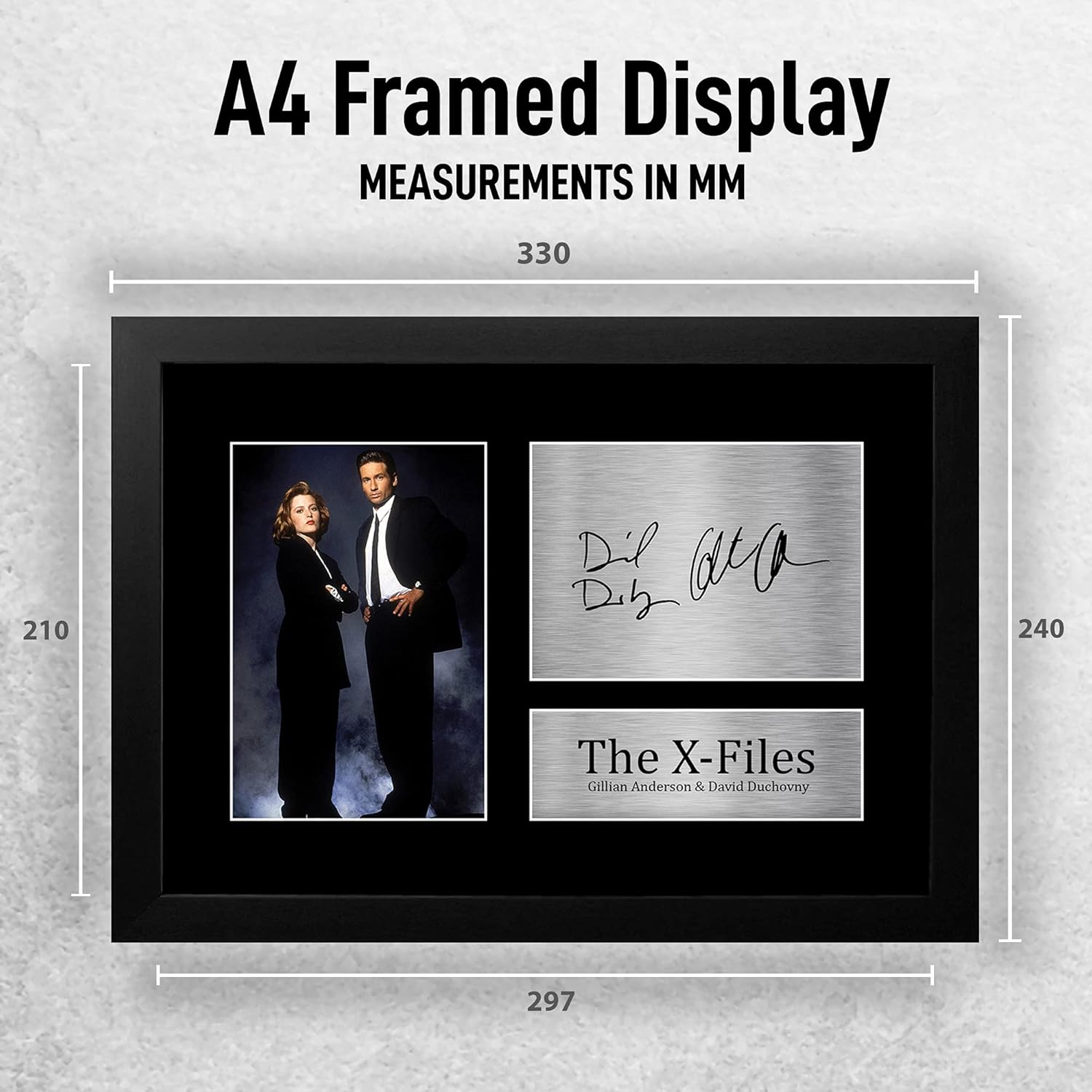 Thumbnail 1 de HWC Trading The X-Files signed framed A4 print featuring Gillian Anderson & David Duchovny